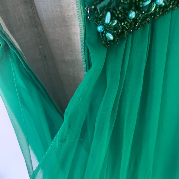 Vintage Green 60’s Formal Gown Prom Dress Elegant - Picture 4 of 13